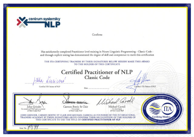 NLP CERTIFIKÁT